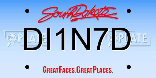 DI1N7D South Dakota License Plate