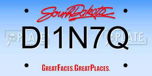 DI1N7Q South Dakota License Plate