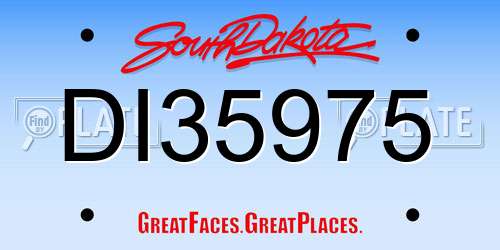 DI35975 South Dakota License Plate