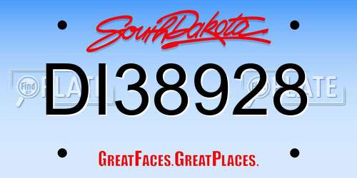 DI38928 South Dakota License Plate