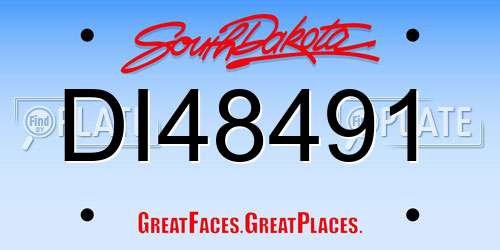 DI48491 South Dakota License Plate