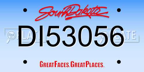 DI53056 South Dakota License Plate