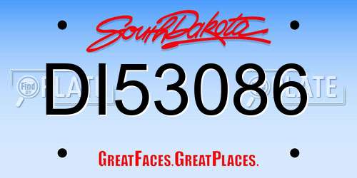 DI53086 South Dakota License Plate