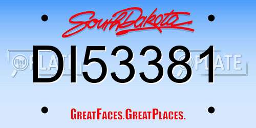DI53381 South Dakota License Plate