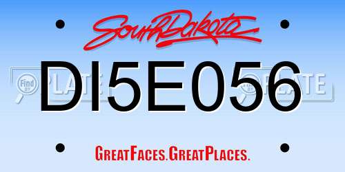 DI5E056 South Dakota License Plate