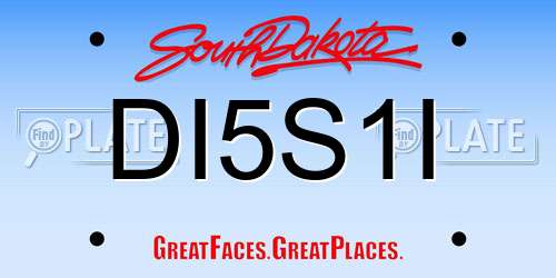 DI5S1I South Dakota License Plate