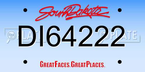 DI64222 South Dakota License Plate