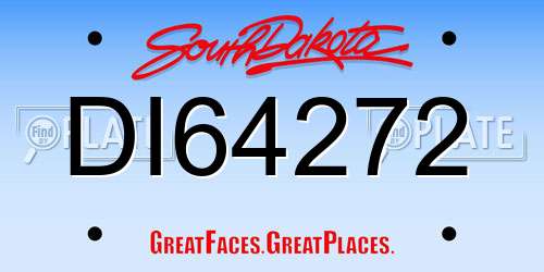 DI64272 South Dakota License Plate