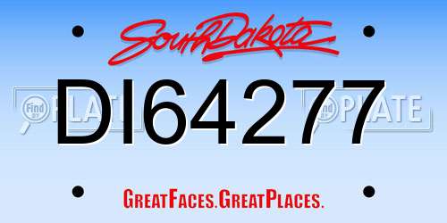 DI64277 South Dakota License Plate