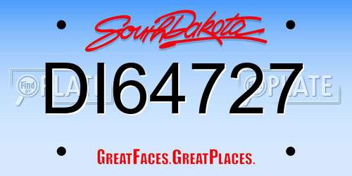 DI64727 South Dakota License Plate
