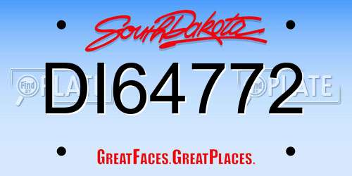 DI64772 South Dakota License Plate
