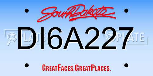 DI6A227 South Dakota License Plate