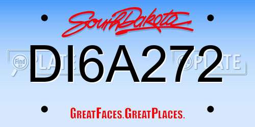 DI6A272 South Dakota License Plate