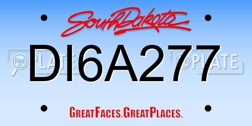 DI6A277 South Dakota License Plate