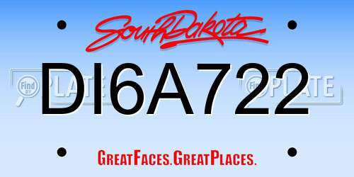 DI6A722 South Dakota License Plate