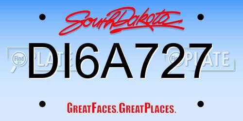 DI6A727 South Dakota License Plate