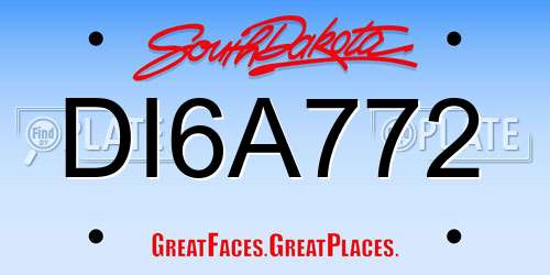 DI6A772 South Dakota License Plate