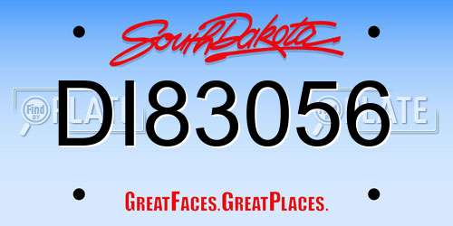 DI83056 South Dakota License Plate