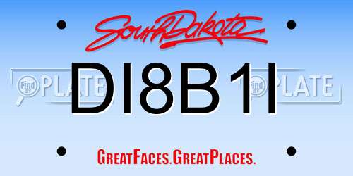 DI8B1I South Dakota License Plate