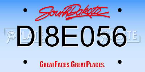DI8E056 South Dakota License Plate