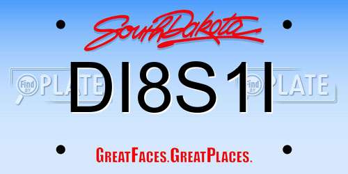 DI8S1I South Dakota License Plate
