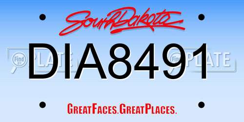 DIA8491 South Dakota License Plate