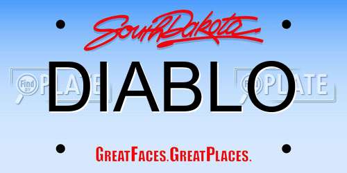 DIABLO South Dakota License Plate