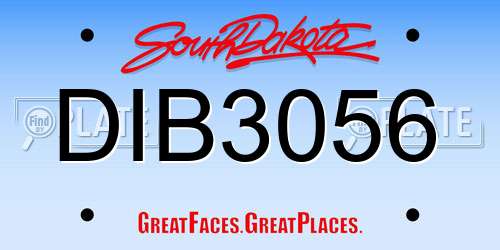 DIB3056 South Dakota License Plate