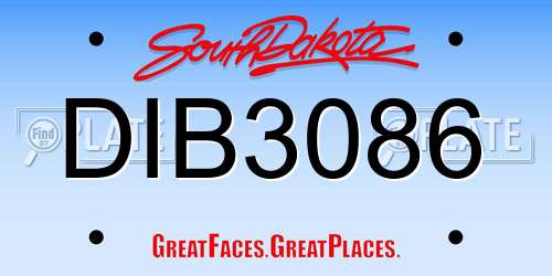DIB3086 South Dakota License Plate
