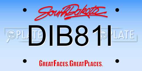 DIB81I South Dakota License Plate