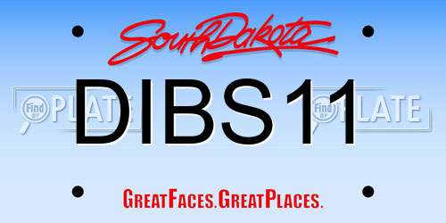 DIBS11 South Dakota License Plate