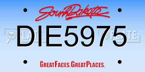 DIE5975 South Dakota License Plate