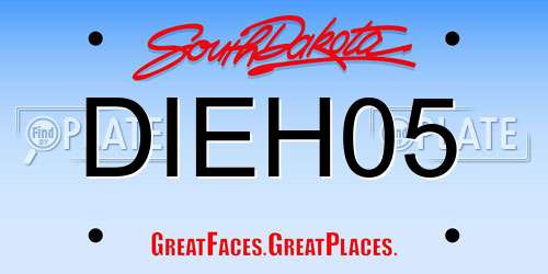 DIEH05 South Dakota License Plate
