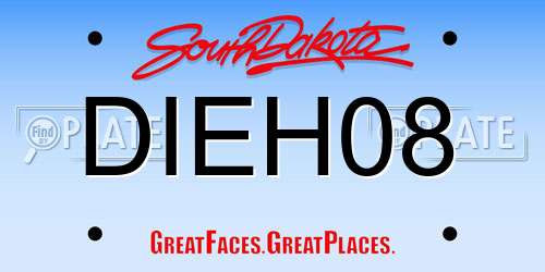 DIEH08 South Dakota License Plate