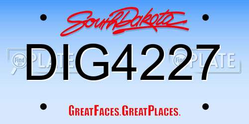 DIG4227 South Dakota License Plate
