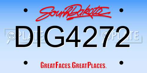 DIG4272 South Dakota License Plate