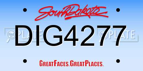 DIG4277 South Dakota License Plate