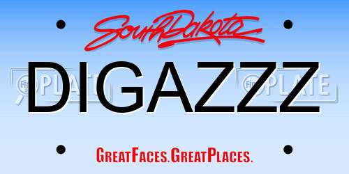 DIGAZZZ South Dakota License Plate