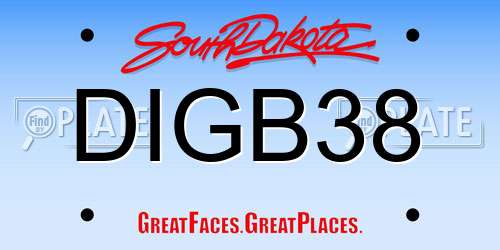 DIGB38 South Dakota License Plate