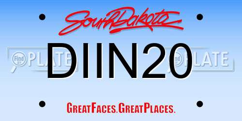 DIIN20 South Dakota License Plate