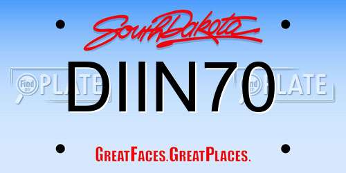 DIIN70 South Dakota License Plate
