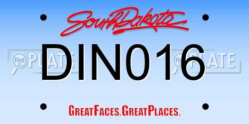 DIN016 South Dakota License Plate