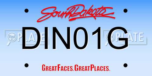 DIN01G South Dakota License Plate