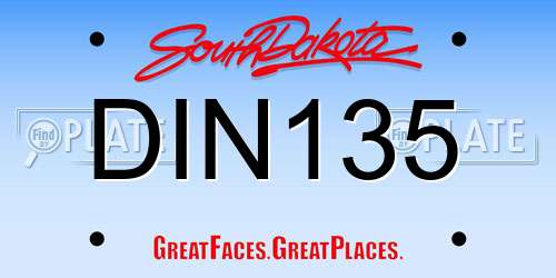 DIN135 South Dakota License Plate