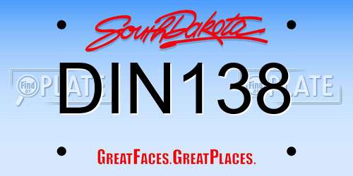 DIN138 South Dakota License Plate