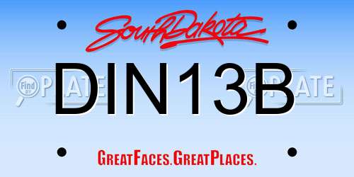 DIN13B South Dakota License Plate