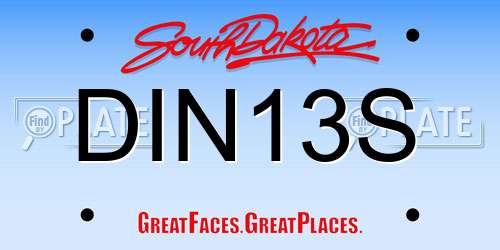 DIN13S South Dakota License Plate