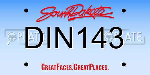 DIN143 South Dakota License Plate