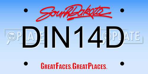 DIN14D South Dakota License Plate