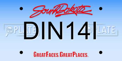 DIN14I South Dakota License Plate